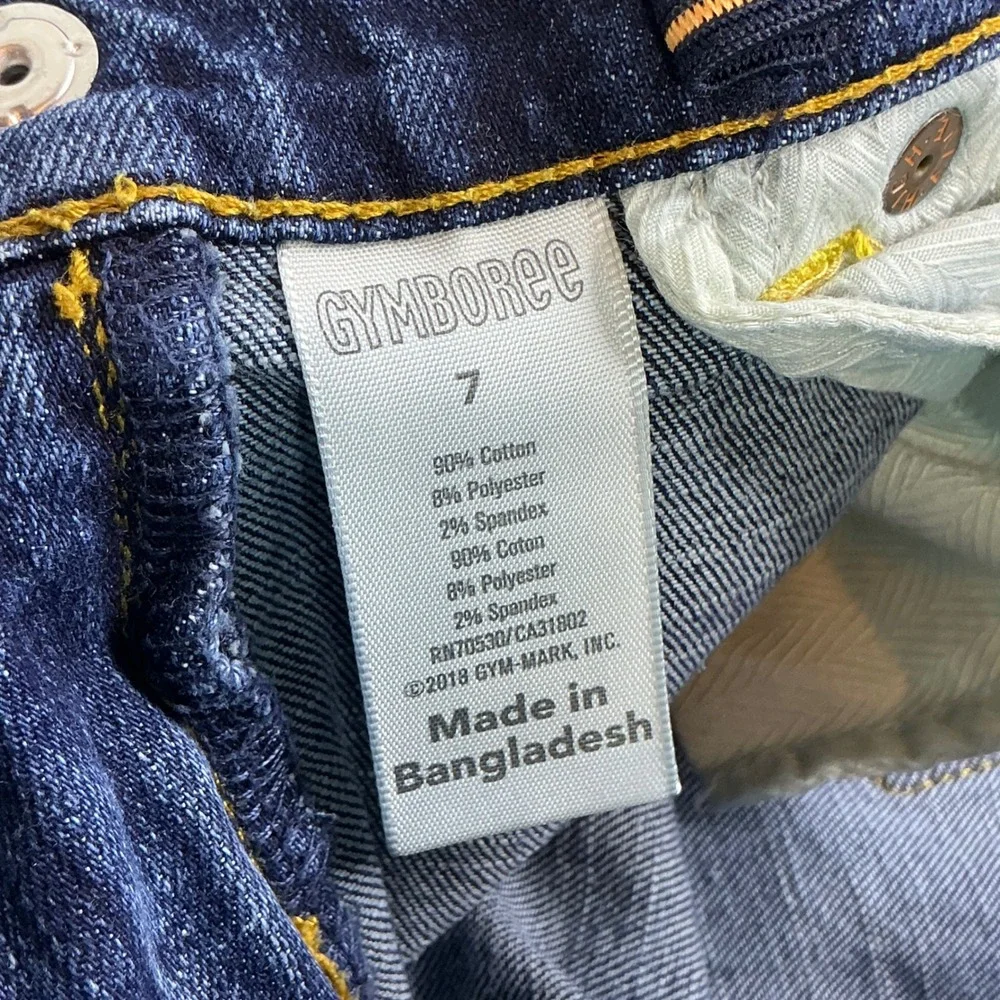 Gymboree Blue Girlfriend Jeans Kids Size 7 Adjustable Waist Dark Wash Stretch